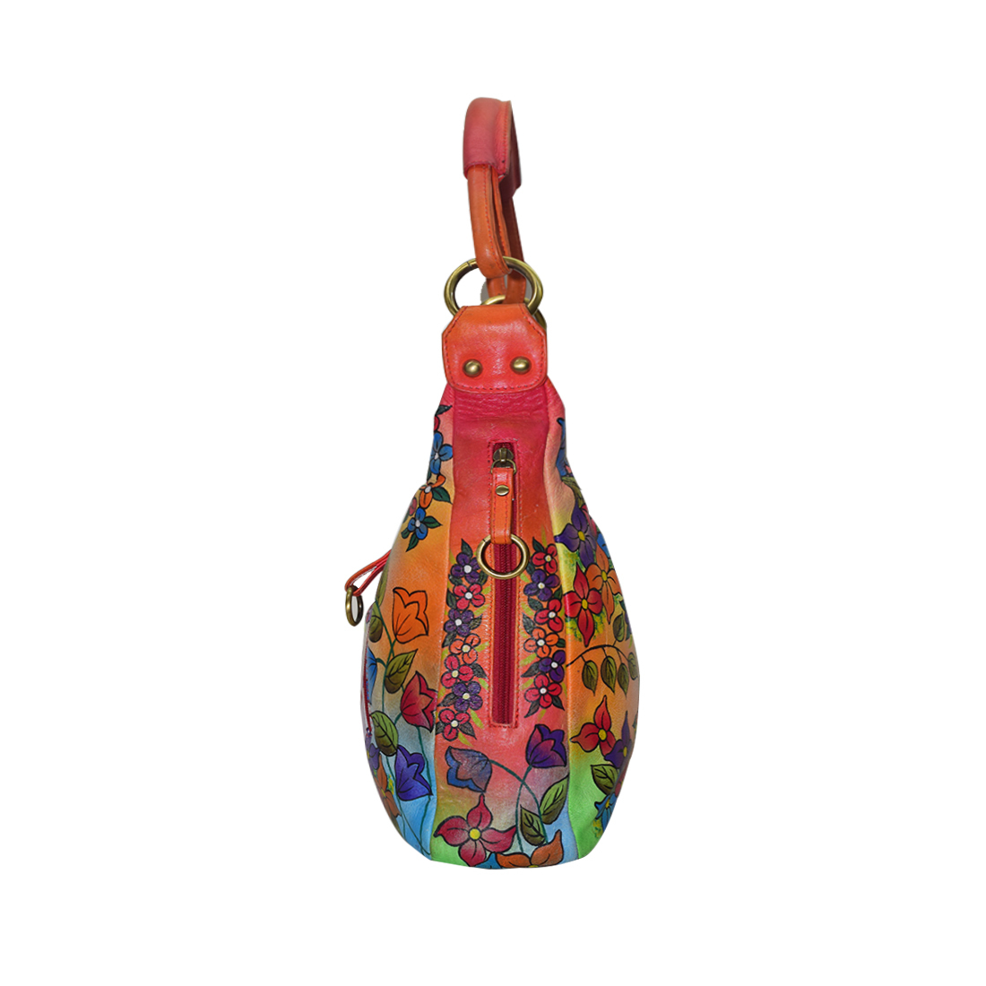 Hand Painted Colorful Leather Shoulder Bag