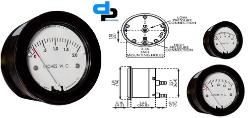 Sensocon USA Miniature Low Cost Differential Pressure Gauge Series S-5000-100MM