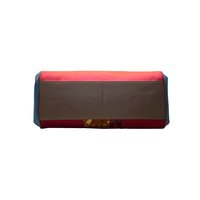 Silk Hand Held Bag with Leather Combination