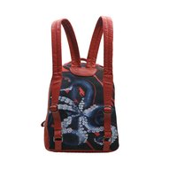 Printed Canvas Leather Backpack