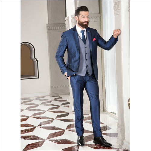 Designer Blue 3 Piece Suit