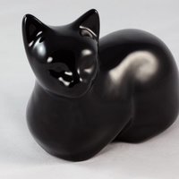 Black Resting Cat Urn