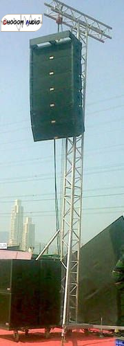 T-Stand Truss - MS Pipe 40mm, 290x290x3010 mm, Aluminium Silver | Durable, Versatile Line Array Lighting Stand
