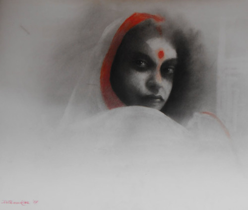 Tirthankar Biswas - Awaiting Lady Size: 22" X 28"