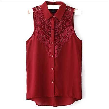 Satin Sleeveless laced top