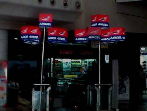 Glowing Pole Signage
