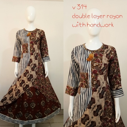 Rayon Ethnic Dress For Girls - Color: All Type