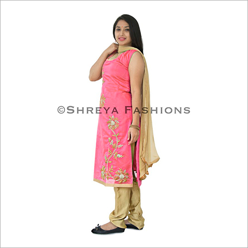 Chanderi Silk Ladies Churidar Suit