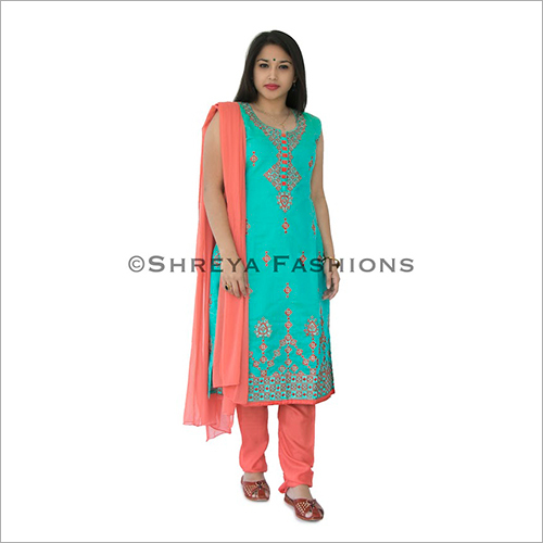 Chanderi Silk Ladies Churidar Suit