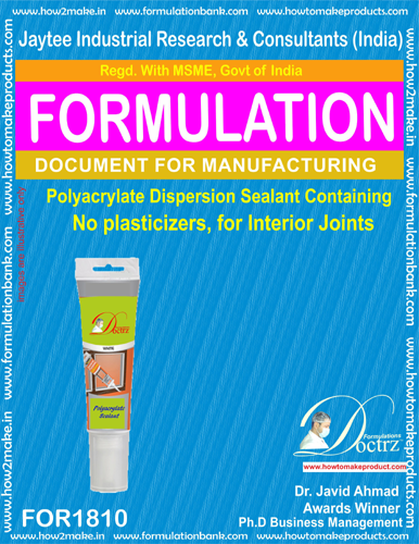 Sealants Manufacturing Formula's