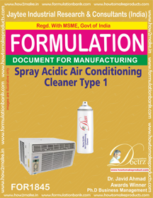 Air Conditioner Cleaner Formulation