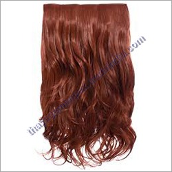 Weft Coloured Hair - Synthetic Fiber, 18 Inches, Auburn | Natural Look, Easy Application, Durable, Wavy Texture, Clip-in