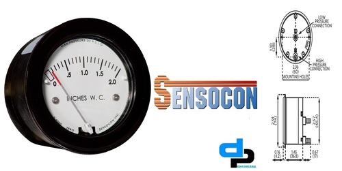 Sensocon USA Miniature Low Cost Differential Pressure Gauge Series Sz-5000-125PA