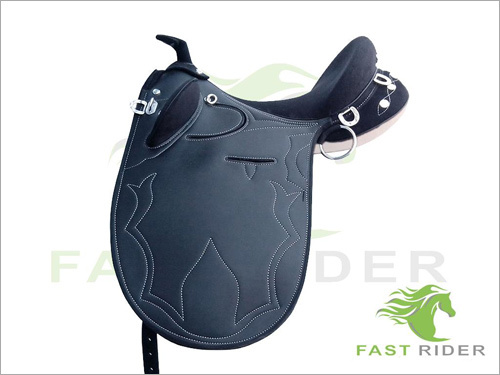 LSS-4 Leather Stock Saddle - Leather, 16-18" Seat, Black | Rider Comfort, Secure Fit, Stable Base