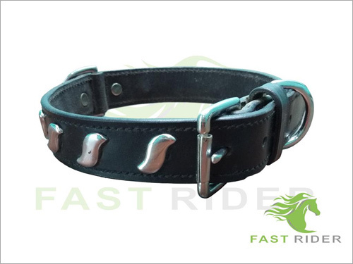 Dog Collar - Leather 12-20 Inches Black | Durable Leather Stylish Design Secure Buckle Metal Accents Comfortable Fit