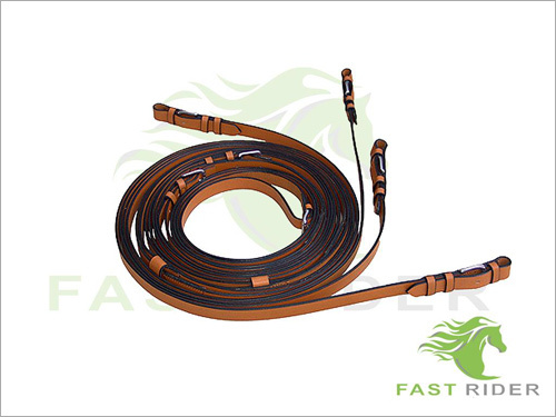 Leather Reins - Genuine Leather 10-12 ft Brown, Metal Buckles, Reinforced Stitching, Comfortable Grip