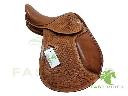 Leather Jumping - Genuine Leather, 16-18" Seat, Brown | Hand-Stitched, Durable, Comfortable, Stylish, Secure Fit