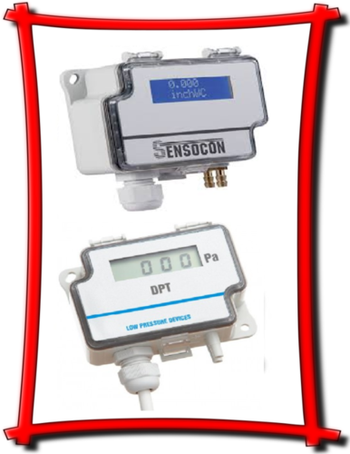 Sensocon USA Differential Pressure Transmitter Series DPT10-R8  - Range  -2.5 - 2.5 inWC