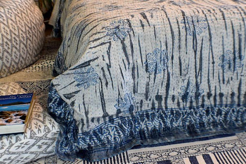 Same As Picture Dabu Block Print Kantha Bed Cover