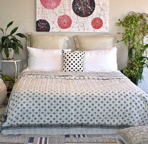 Same As Picture Polka Kantha Bedsheet