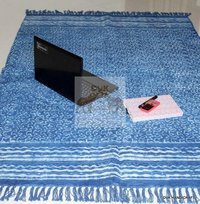 Hand Printed Indigo Cotton Rugs