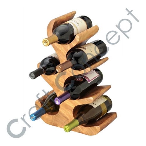 Flame Wooden Wine Rack No Assembly Required
