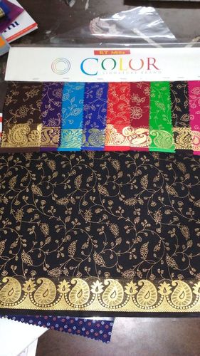 Gold Print Jacquard Blouse Fabric