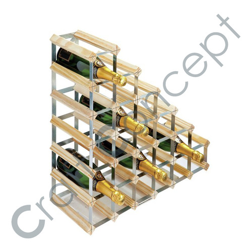 Wooden Wine Rack - Bamboo and Iron, Contemporary Eco-Friendly Bar Furniture