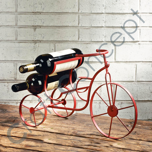 Red Cycle Type Wine Stand No Assembly Required