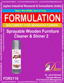 Spray-able Wooden Furniture Cleaner and Shiner-2 - eBooks Downloadable Formulation Ideal for Maintaining Shine and Cleanliness