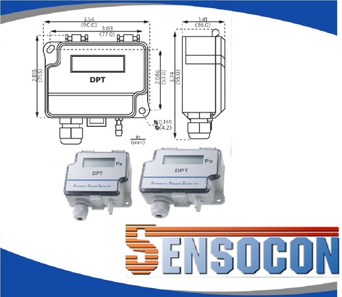 Sensocon USA Differential Pressure Transmitter Series DPT10-R8 - Range 0 - 2.5 inWC