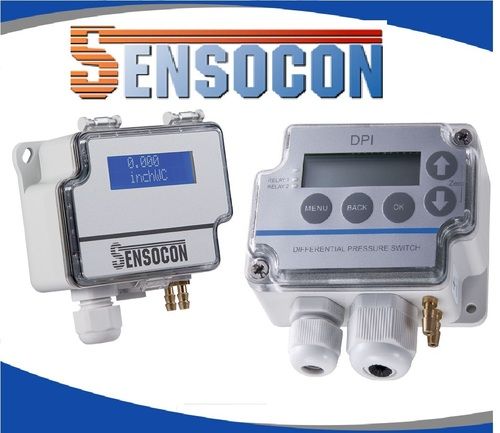 Sensocon USA Differential Pressure Transmitter Series DPT10-R8 - Range -125 - 125 Pa
