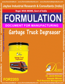 E Books Garbage Truck De-Greaser Manufacturing Formula