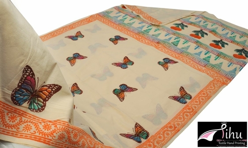 All Hand Block Printed Cotton Saree