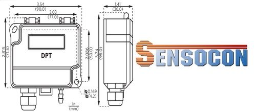 Sensocon USA Differential Pressure Transmitter Series DPT30-R8 - Range  0 - 15 inWC