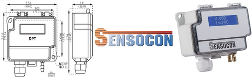 Sensocon USA Differential Pressure Transmitter Series DPT30-R8 - Range  0 - 20 inWC