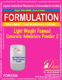 Light Weight Foamed Concrete Admixture Powder-2 - Downloadable E-Book File Automatic Delivery After Payment