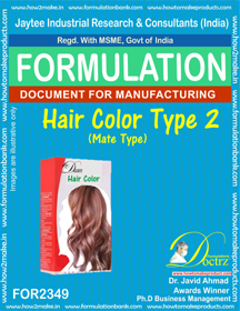 Formula of Hair Color Type-2 Mate-Type - Comprehensive Formulation Document, Instant Downloadable E-Book after Payment