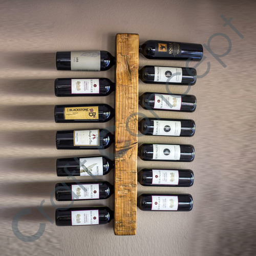 Pyramid-Shaped Wooden Wine Rack - Mango Wood & Iron | Eco-Friendly, No Assembly Required, Contemporary Design, Holds 6 Bottles