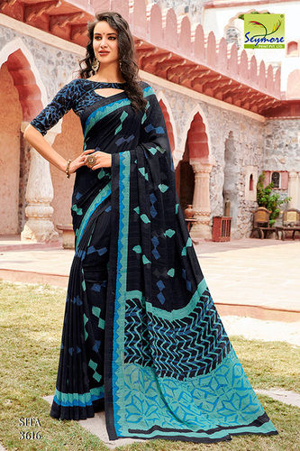 Black Printed Saree