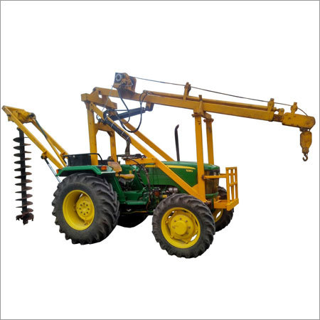 Upper Boom Crane With Post Hole Digger