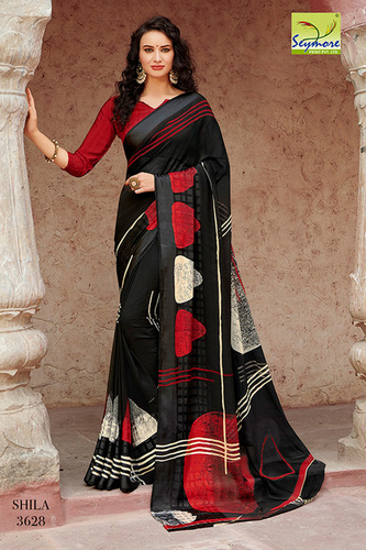 Black Lovely Printed Saree