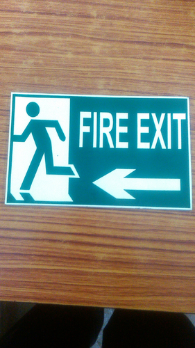Fire Exit Sign Board