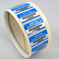 Laminated Labels - Laminated Paper, 2.5x1.5 Inches, Glossy Blue Finish | Permanent Adhesive, 1000 Labels Per Roll For Asset Tracking