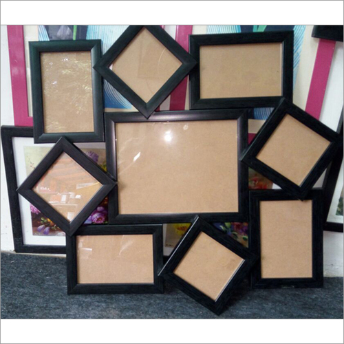 Decorative Photo Frame - Wooden, Rectangle Shape, 2-5 mm Thickness | Black Color, Wall Mounting Design