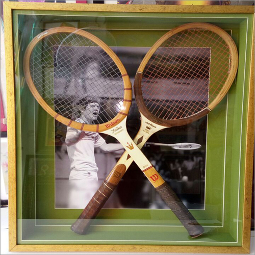 Design For Framing - Wooden Painting Frame | Square Shape, Table Top Mounting, Golden Color, 2-6 mm Thickness