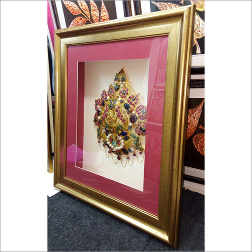 Design For Framing - Wood Painting Frame | Golden Color, Indian Style, Rectangle Shape, 3-6 mm Thickness, Hanging Mounting Type