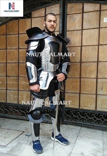 Steel Plate Armour Conquest Warcrafted Half Suit Of Armor - Silver One Size