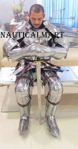 Steel Reenactment Medieval Larp Knight Wearable Full Suit Of Armor