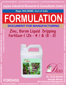 Zinc-Boron Liquid Dripping Fertilizer -1 Z-4 & B-3